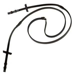 Rênes en caoutchouc Slimline (1/2") (18 mm) avec crochets noir argent CS/FS (140cm)