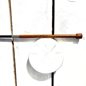 Cravache de dressage manche cuir lisse bout clap