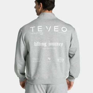 Lifting Club Half Zip Sweater "Hellgrau Meliert"