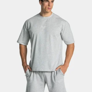 Lifting Club Oversized T-Shirt "Hellgrau Meliert"