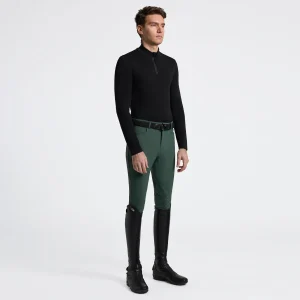 Pull  à manches longues  en laine technique avec demi-zip