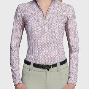 Dusty mauve geometric manches longues