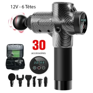 Pistolet de massage professionnel 6 têtes