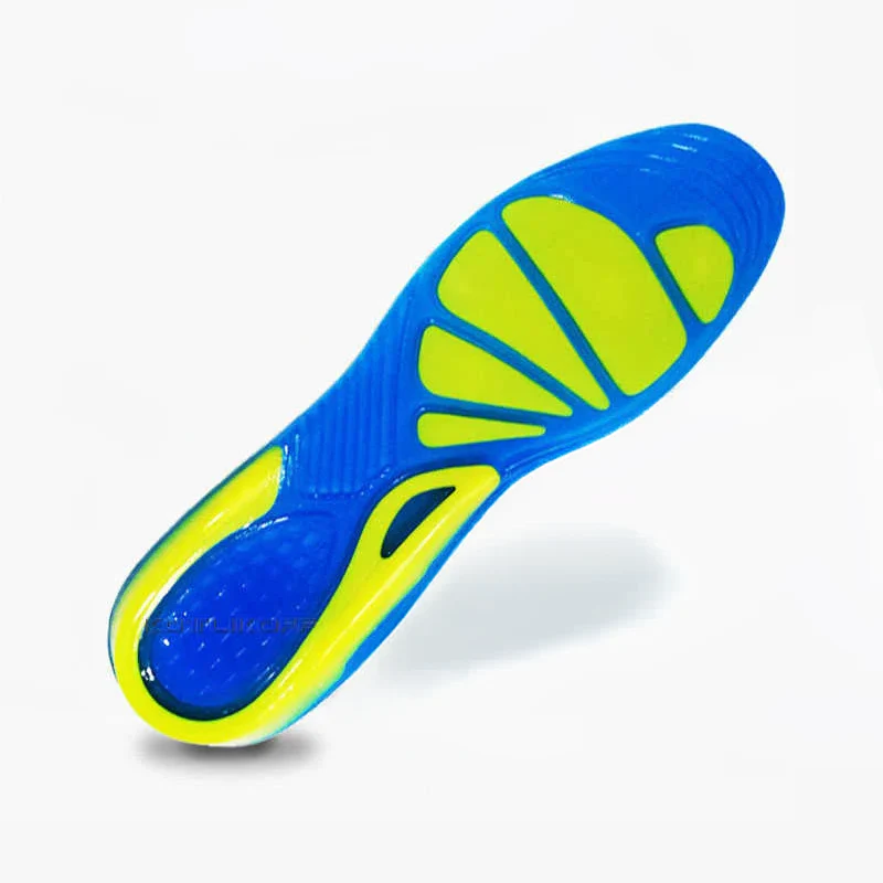 Semelles orthopédiques unisexes en gel silicone pour sportifs