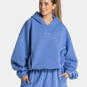 Contrastline Hooded Sweater "Azure"