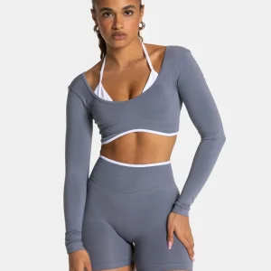 Contrastline Longsleeve  "Eisgrau"