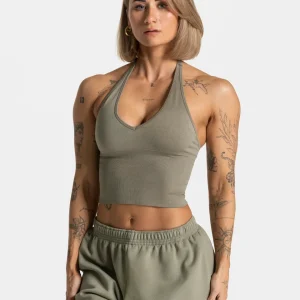 Timeless Pro Neckholder Top  "Khaki"